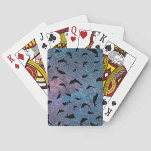 Schattenhai-Walgefälle farbige Galaxie Spielkarten