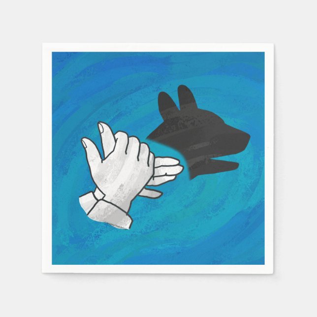 Schattenhund auf blau serviette (Vorderseite)
