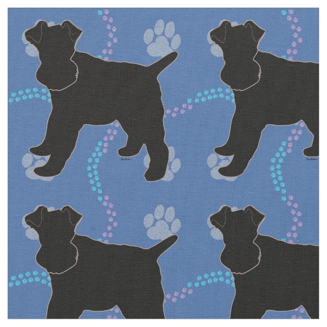 Schattenhunde - Wire Fox Terrier v2 Stoff (Nahaufnahme)
