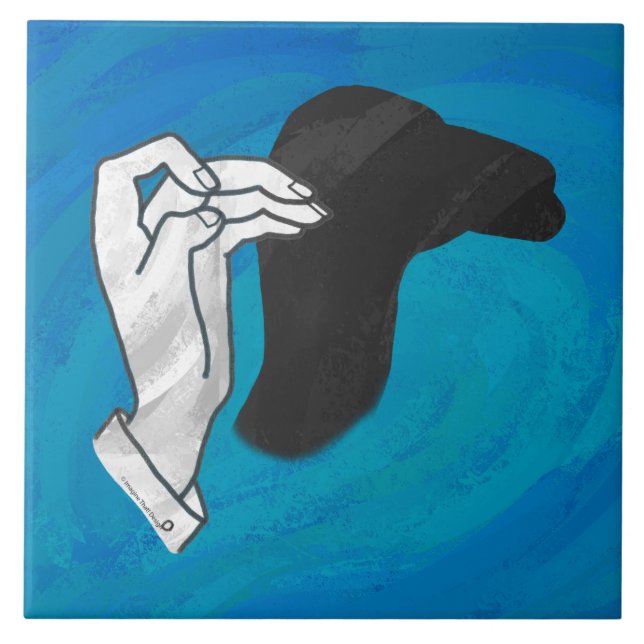 Schattenkamel auf Blau Fliese (Vorderseite)