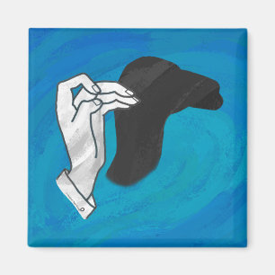 Schattenkamel auf Blau Magnet
