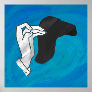Schattenkamel auf Blau Poster