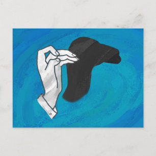 Schattenkamel auf Blau Postkarte