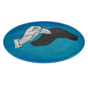 Schattenkamel auf Blau Schneidebrett