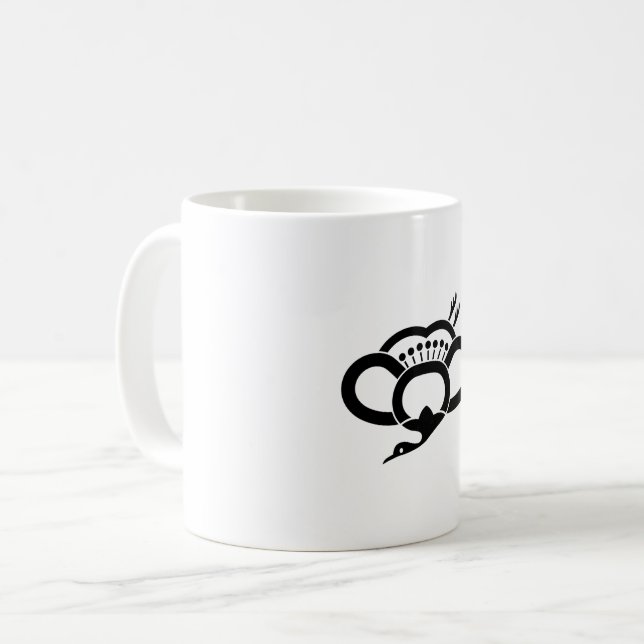 Schattenkranförmige Pflaumenblüte Kaffeetasse (Vorderseite Links)