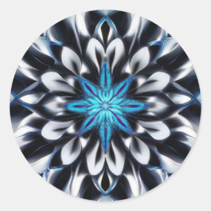 SchattenPetals floral Abstrakt Runder Aufkleber