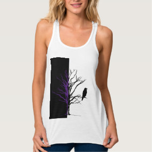 Schattenriss Schwarzer Vogel Rabe Tank Top