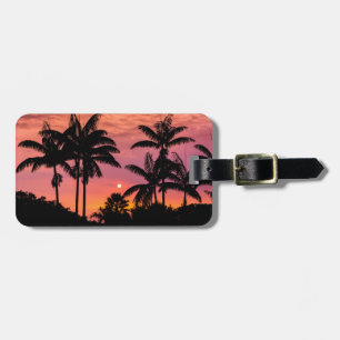 Schattenrisse von Palmen, Hawaii Gepäckanhänger