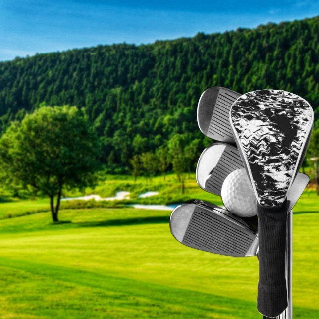 Schattentiefen Golf Headcover (If you love the look of blended black, and white, then Shadowy Depths Golf Club Cover, is for you!)