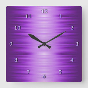 Schattierte lila violette quadratische wanduhr