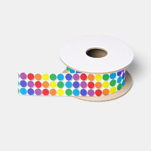 Schattierte Regenbogen-Tupfen Satinband