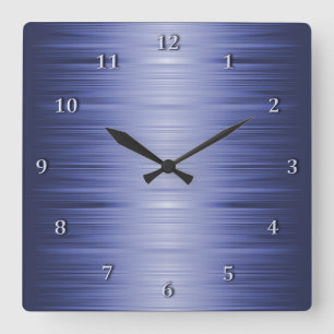 Schattierte Saphir-Marine-Blau-Quadrat-Wanduhr Quadratische Wanduhr