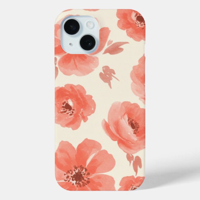 Schattierter Floral Print Phone Case (Rückseite)
