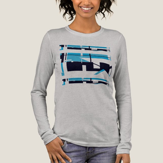Schattierter, hellblauer, horizontaler Südwestausb Tri-Blend Shirt (Vorderseite)