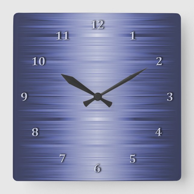 Schattierter Saphire Navy Blue Square Wall Uhr (Vorderseite)
