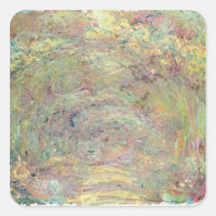 Schattierter Weg Claude Monets   Quadratischer Aufkleber
