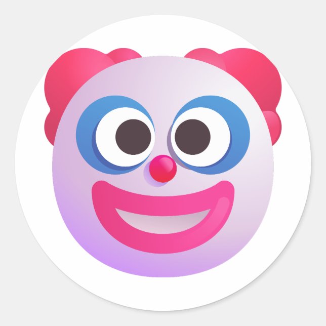 Schattiertes Clown-Gesicht Niedlich und sonnige fa Runder Aufkleber (Vorderseite)