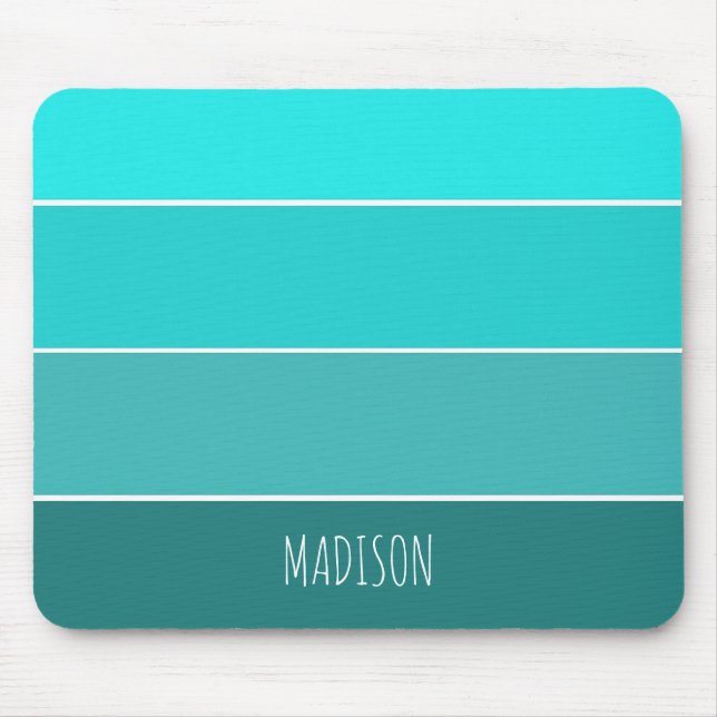 Schattierungen Aquamariner personalisierter Sitten Mousepad (Vorne)