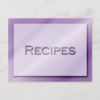 Schattierungen der Lila Rezept-Karte Postkarte