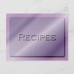Schattierungen der Lila Rezept-Karte Postkarte