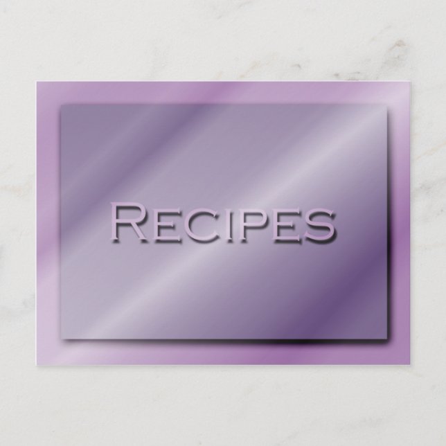 Schattierungen der Lila Rezept-Karte Postkarte (Vorderseite)