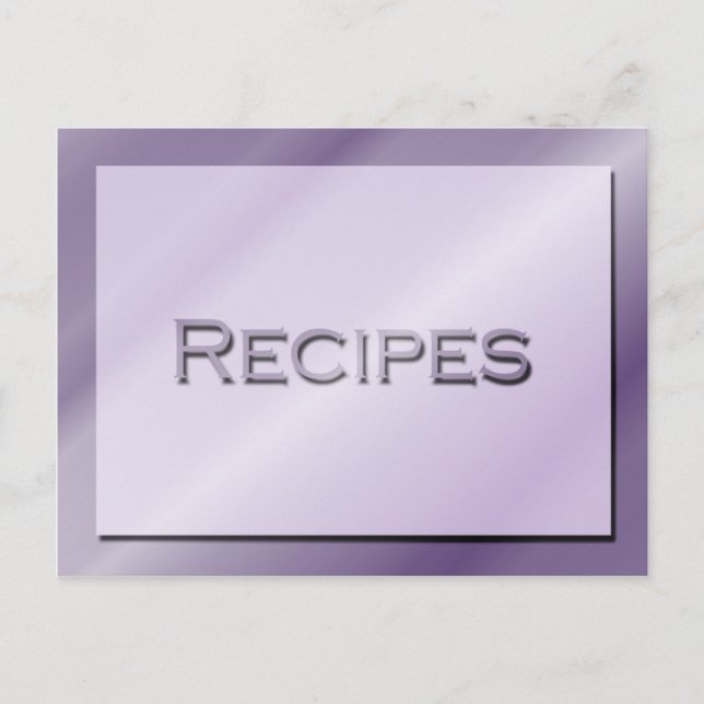 Schattierungen der Lila Rezept-Karte Postkarte (Vorderseite)