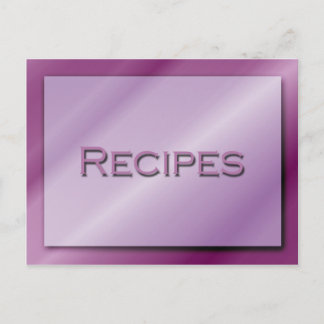 Schattierungen der Lila Rezept-Karte Postkarte