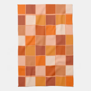 Schattierungen der Orangen Quadrate Geschirrtuch