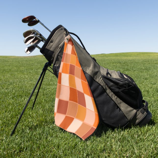 Schattierungen der Orangen Quadrate Golfhandtuch (Gras)