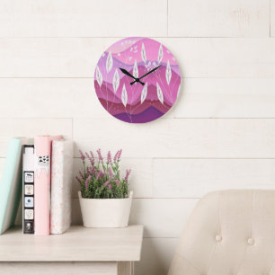 Schattierungen der Pink Nature Wall Clock Große Wanduhr