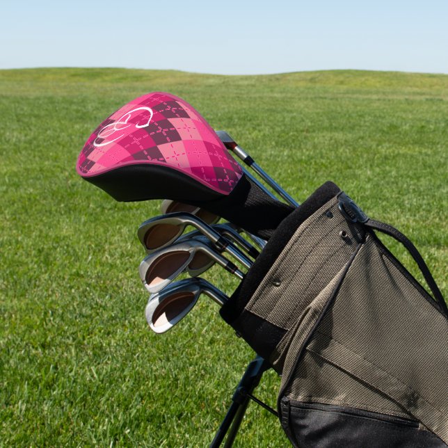 Schattierungen der rosa Raute Sporty Preppy Person Golf Headcover (In SItu)