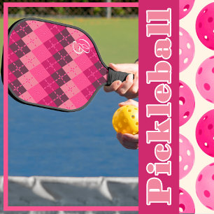 Schattierungen der rosa Raute Sporty Preppy Person Pickleball Schläger