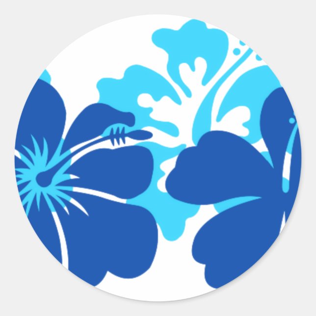 Schattierungen des blauen Hibiskus Runder Aufkleber (Vorderseite)