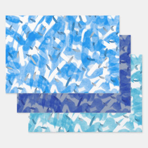 Schattierungen des blauen Jedes Anlasses Geschenkpapier Set