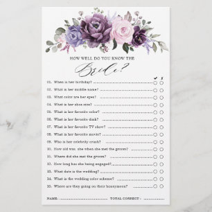 Schattierungen des Lila Blooms Brautparty Game