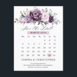Schattierungen des Lila Kalenders Save the Date Postkarte<br><div class="desc">Der elegante und moderne Blumenkalender im Mittelsommer Save the Date auf der Postkarte bietet einen Strauß von Rose in Aquarelltönen in lila Pflaumen, staubige Rose, staubige Rosa, Lila, Salbei mit üppig grünen botanischen Blätter und Eukalyptus. Weitere passende Designs und Variationen finden Sie in meinem "Blitzweddingpaperie" Shop. Und zögern Sie nicht,...</div>