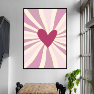 Schattierungen des rosa Groovy Heart Poster
