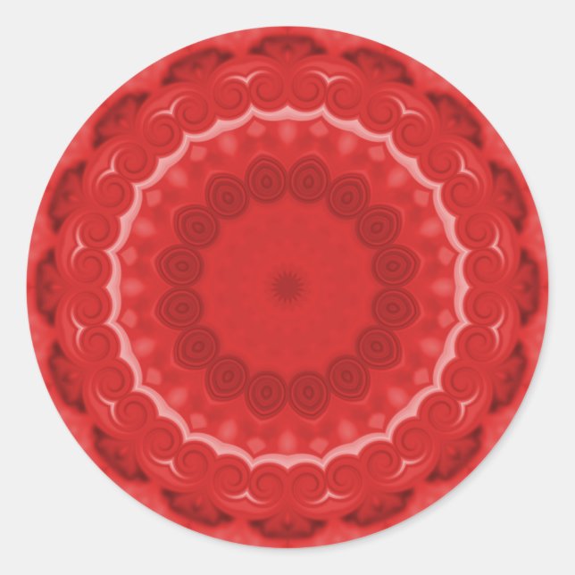 Schattierungen des Roten Kaleidoskops Runder Aufkleber (Vorderseite)
