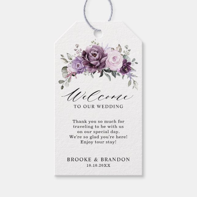 Schattierungen Lila Blooms Begrüßung Geschenkanhänger (Vorderseite)