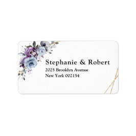 Schattierungen Lila Blooms Geometrische Hochzeiten Adressaufkleber
