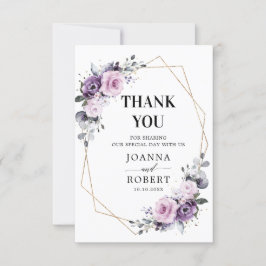 Schattierungen Lila Blooms Geometrische Hochzeiten Dankeskarte