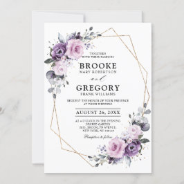 Schattierungen Lila Blooms Geometrische Hochzeiten Einladung