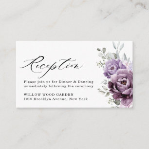 Schattierungen Lila Blooms Hochzeitsempfang Begleitkarte