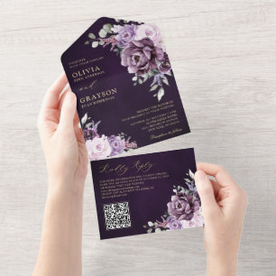 Schattierungen Lila blutiger blutiger Hochzeiten All In One Einladung
