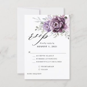 Schattierungen Lila blutiger blutiger Hochzeiten RSVP Karte