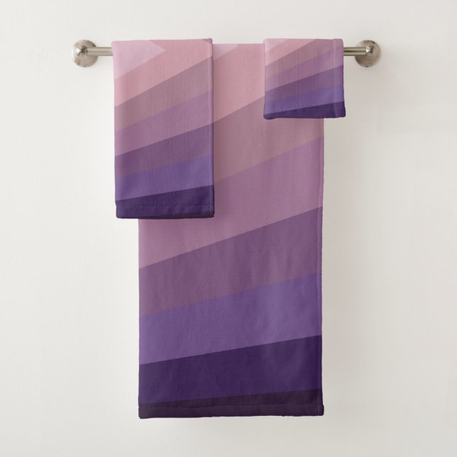 Schattierungen Lila geometrischer Abstrakter Kunst Badhandtuch Set (Insitu)