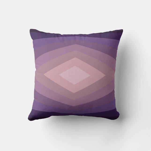 Schattierungen Lila geometrischer Abstrakter Kunst Kissen (Rückseite)