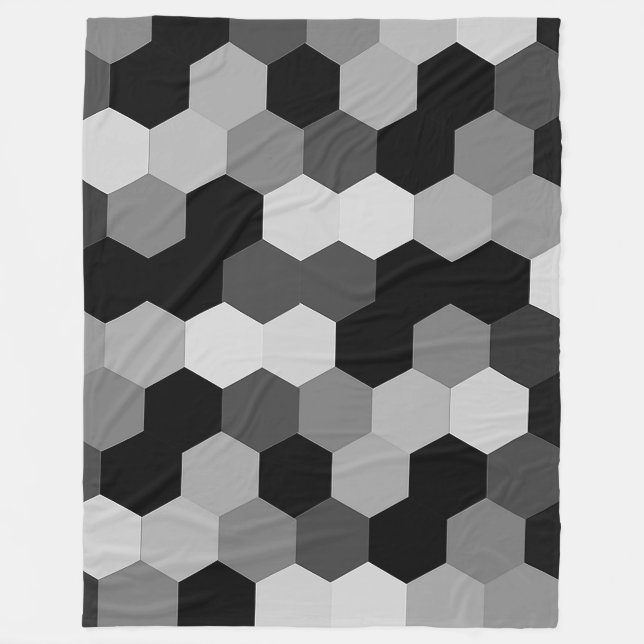 Schattierungen mit schwarzem und weißem geometrisc fleecedecke (Vorderseite)