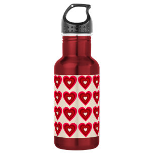 Schattierungen roter Herzen Edelstahlflasche