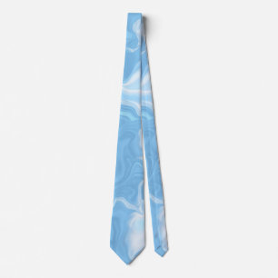 Schattierungen von Blauen und Weißen Waves Krawatte
